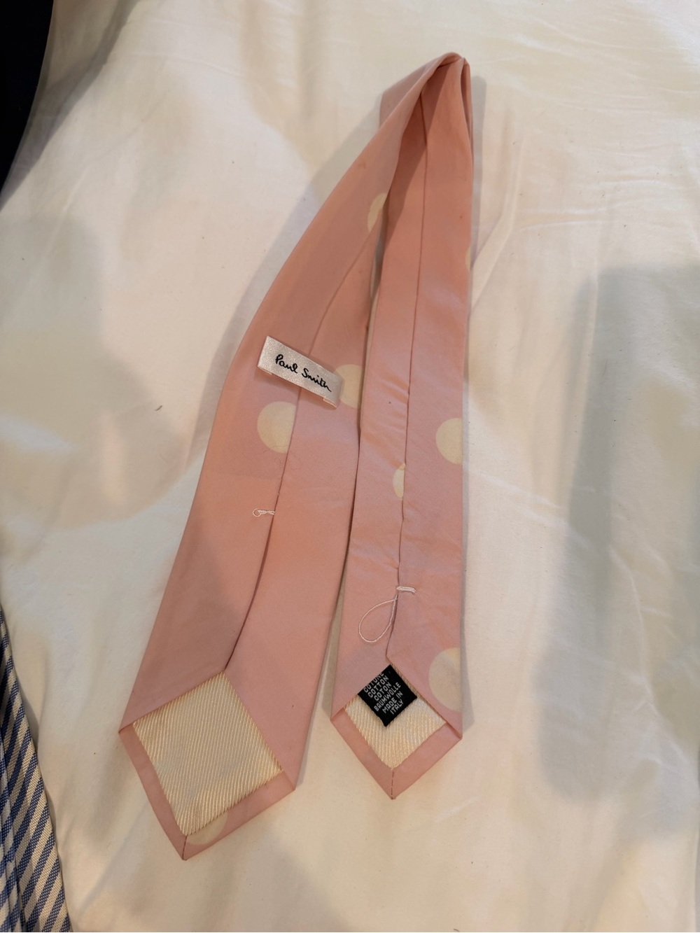 Paul Smith Blush Pink Polka Dot Silk Skinny Tie